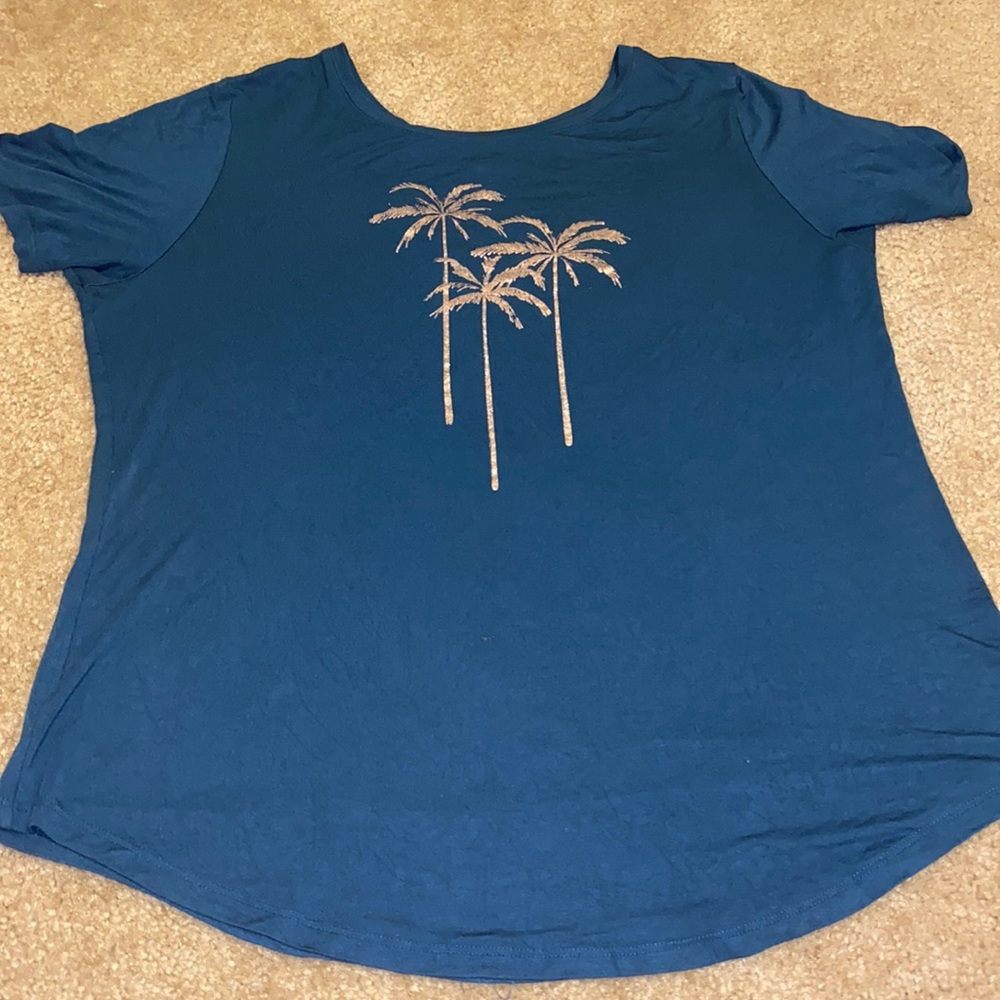 Cute navy blue palm tree shirt